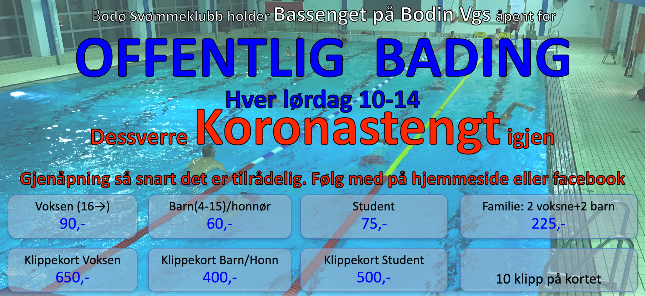 Offentlig bading er midlertidig KORONASTENGT igjen